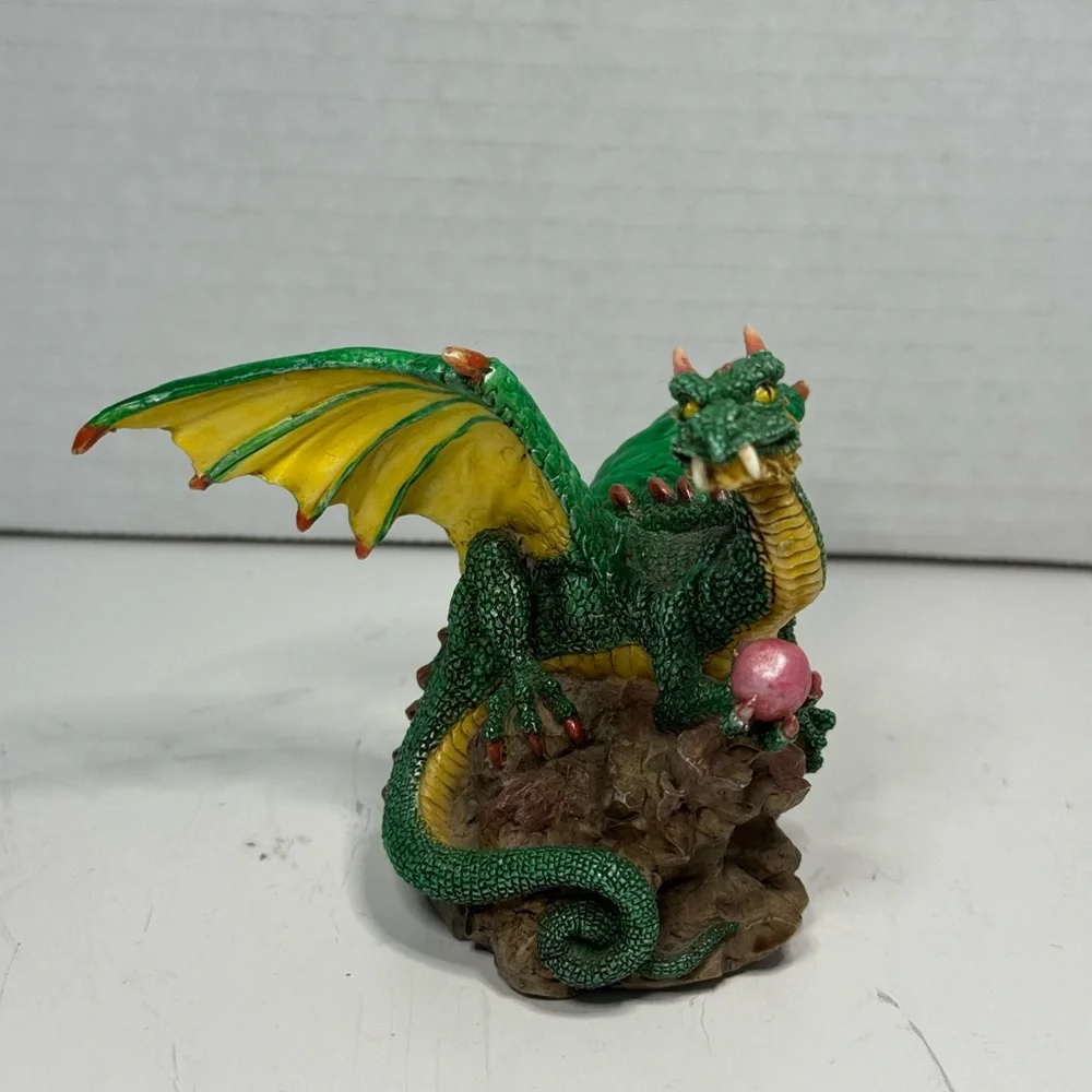 Vintage Summit Coll. Green Dragon Medieval Fantasy Signed W.U.I 1998 Statue